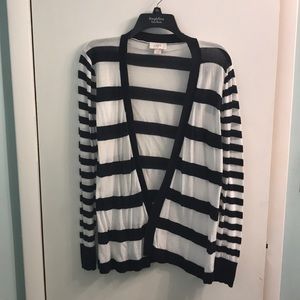 Loft Striped Open Sweater